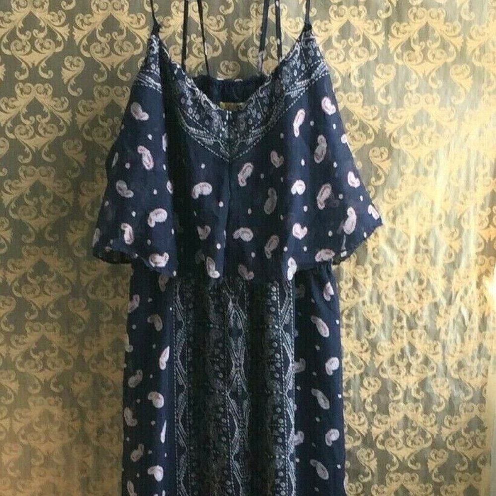 Princess Vera Wang Blue Paisley Maxi Dress - XL